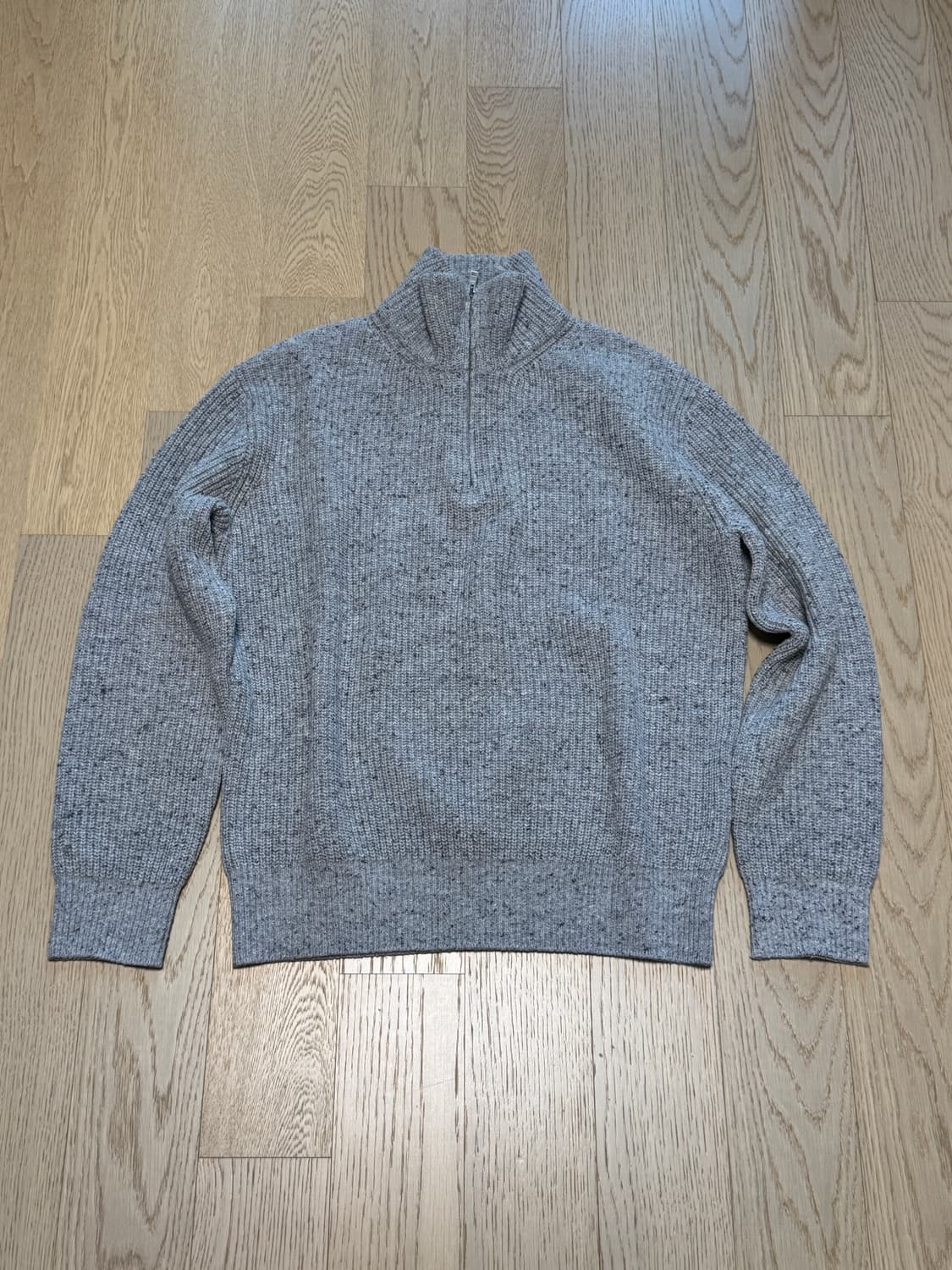 [2] 포터리 울 하이넥 하프 집업 니트 멜란지 그레이 상품이미지2