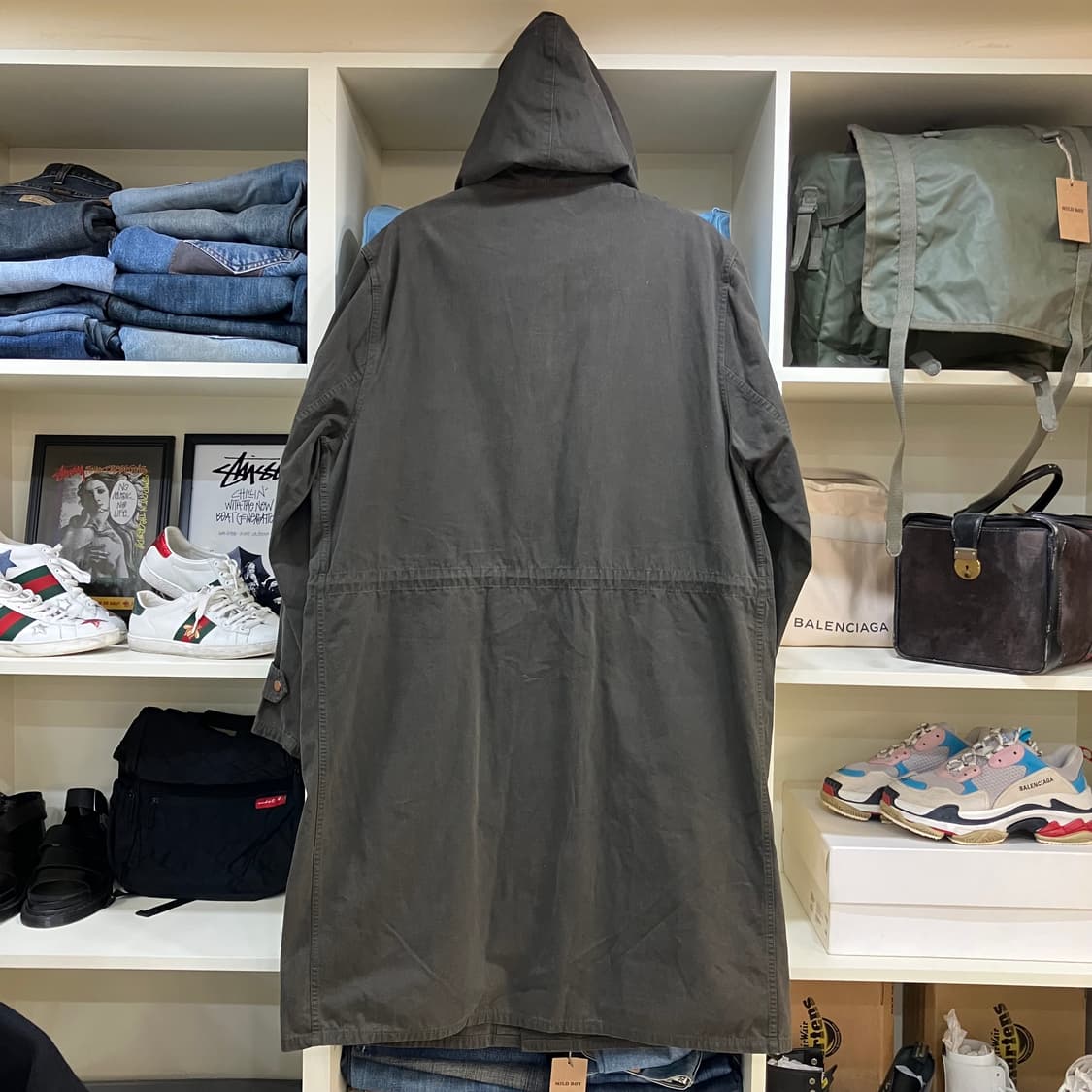 폴로 랄프로렌 카키 밀리터리 후드 야상 코트 L 상품이미지3