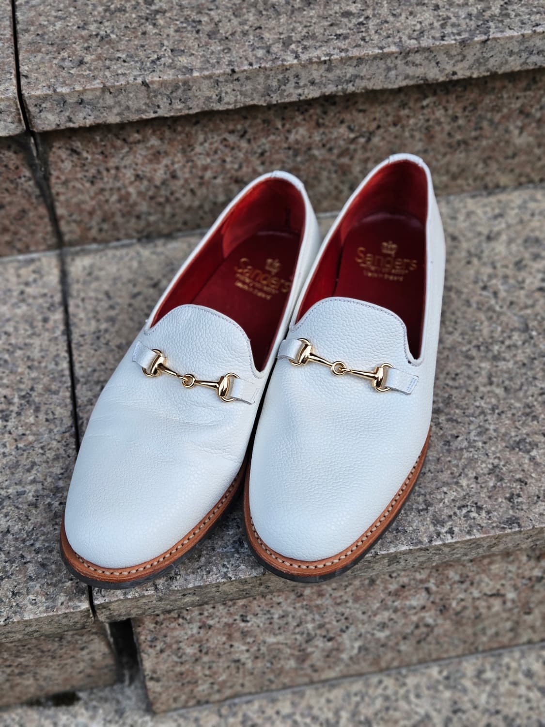 샌더스 Sanders 화이트 홀스빗 로퍼 6.5(255)사이즈 상품이미지1