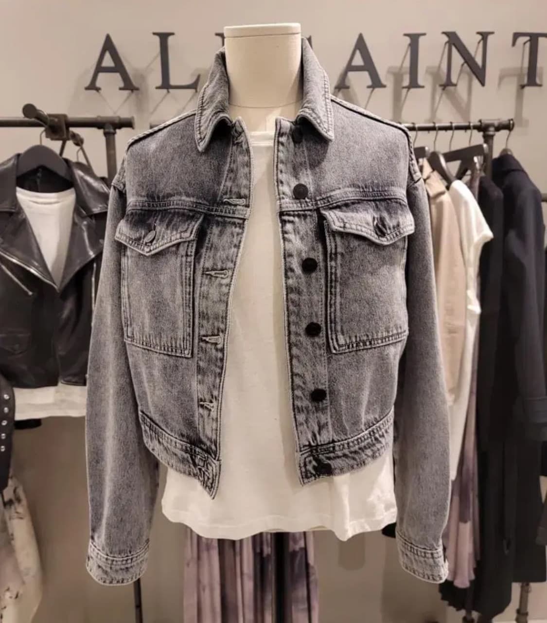 Allsaint 레논 크롭 데님 청자켓 상품이미지2