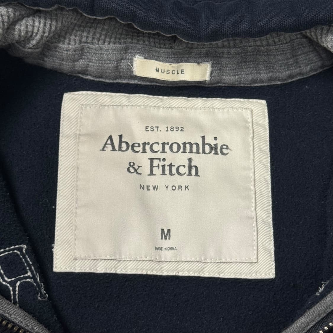 (M) 아베크롬비 헤비 후드집업 네이비 상품이미지3