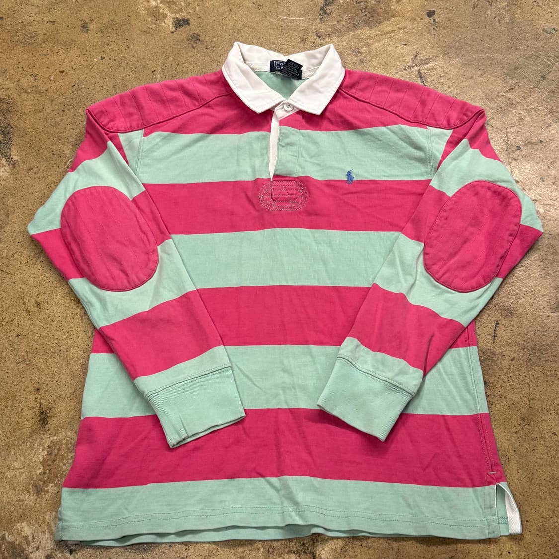 폴로 랄프로렌 핑크 딸기 민트 코튼캔디 긴팔 럭비 카라 티 상품이미지2