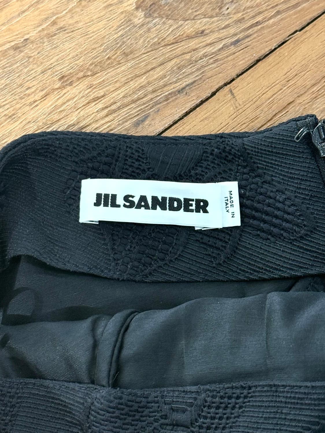 질샌더 블랙 자카드 실크 블렌드 미디 스커트 상품이미지7