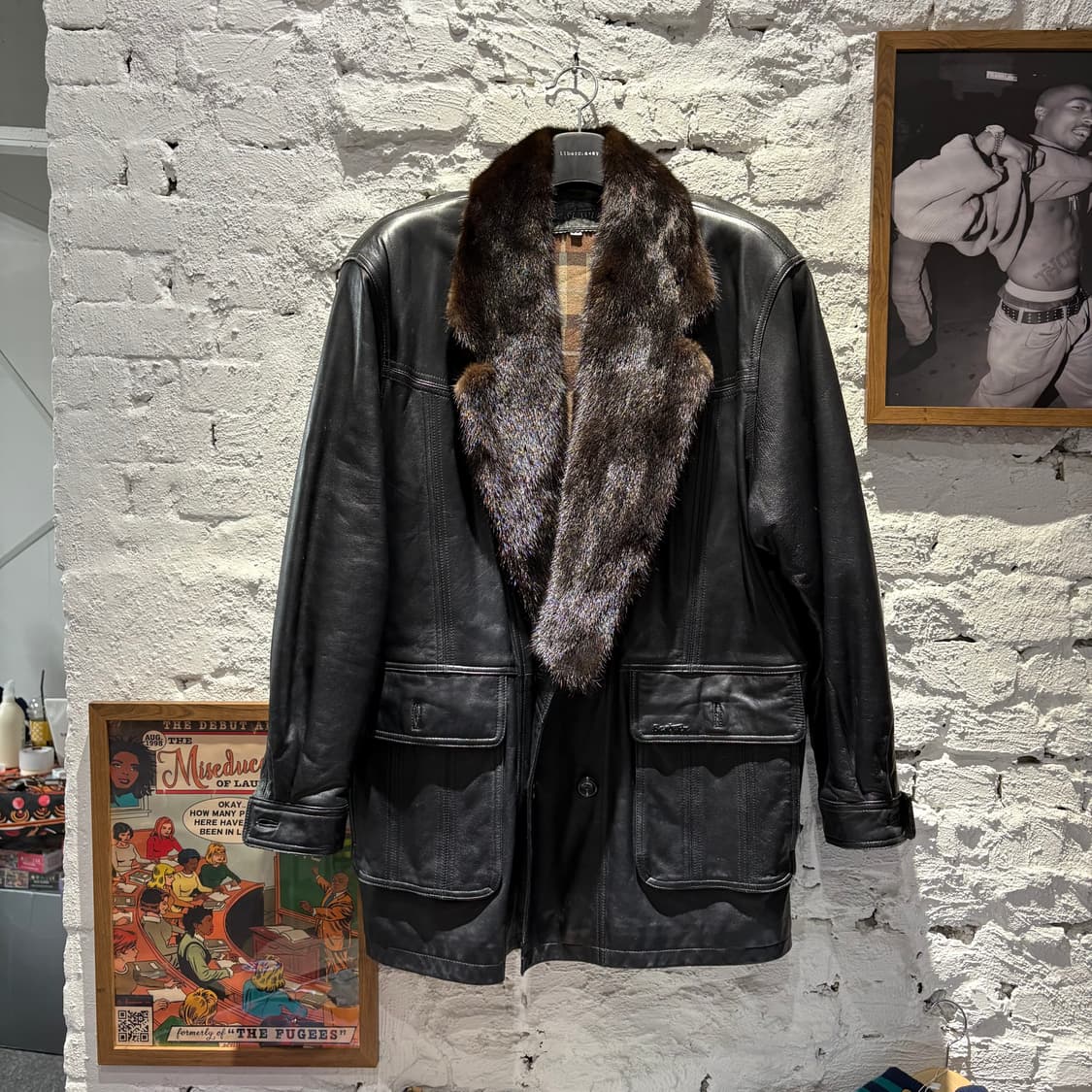 Best win 빈티지 쉽스킨 양가죽 밍크퍼 레더자켓 상품이미지1