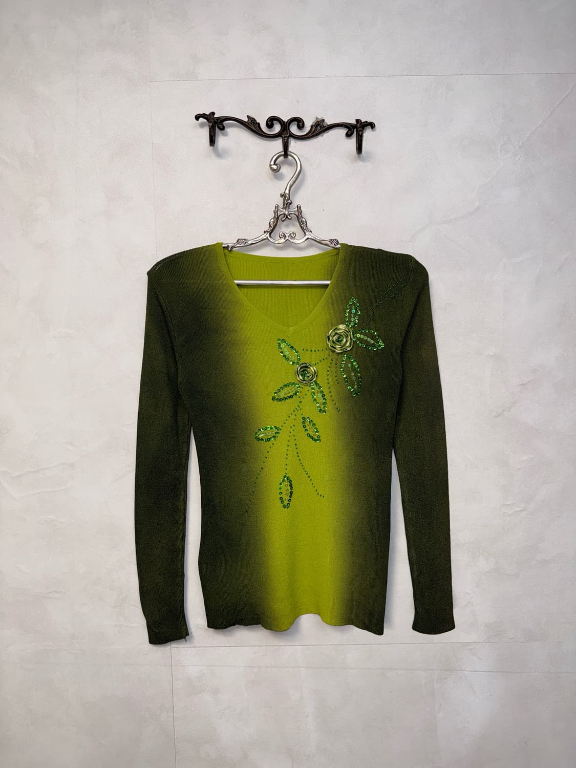 Green gradient fairy flower beads knit 상품이미지3