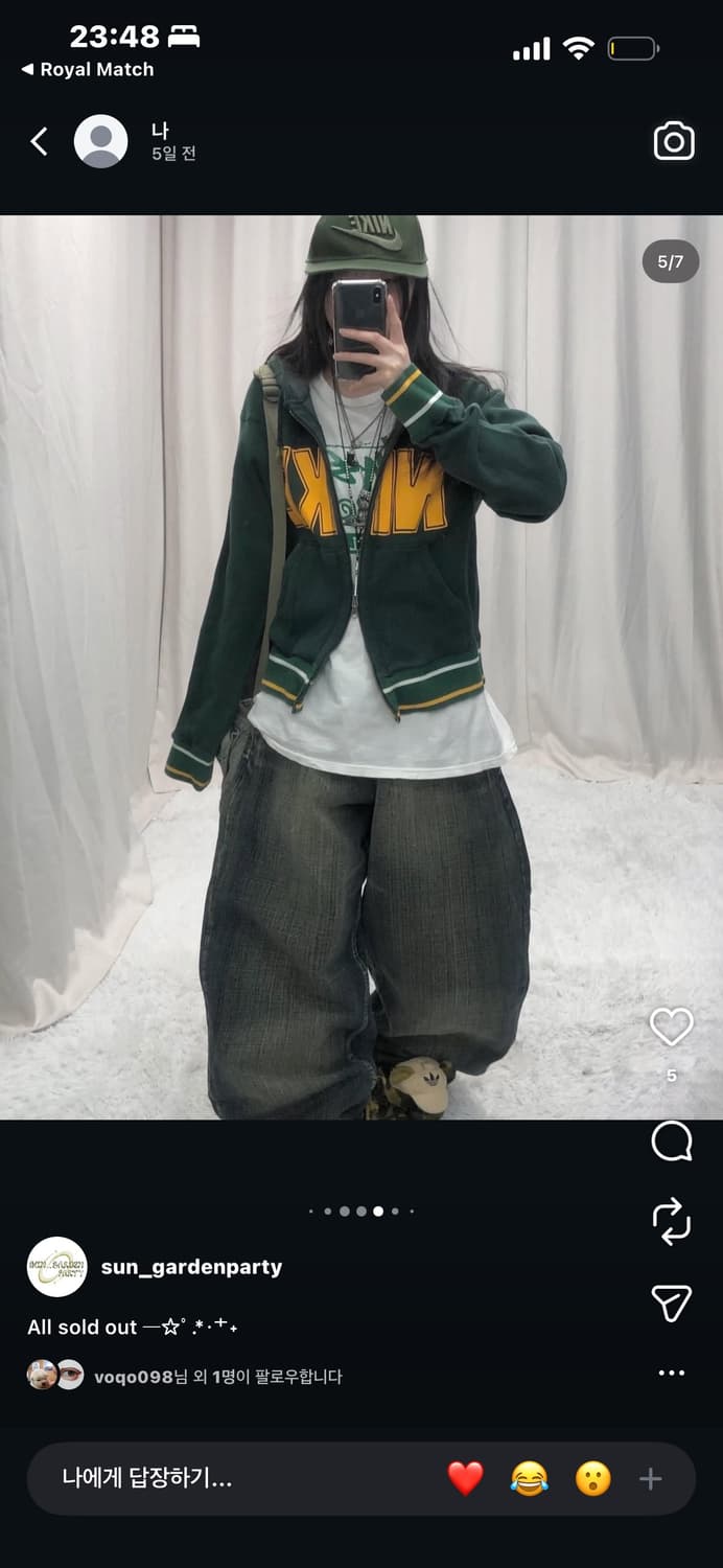 스포티 코디 판매합니다! 선가든파티 미라이클립 큐빈티지 코코모리 상품이미지5