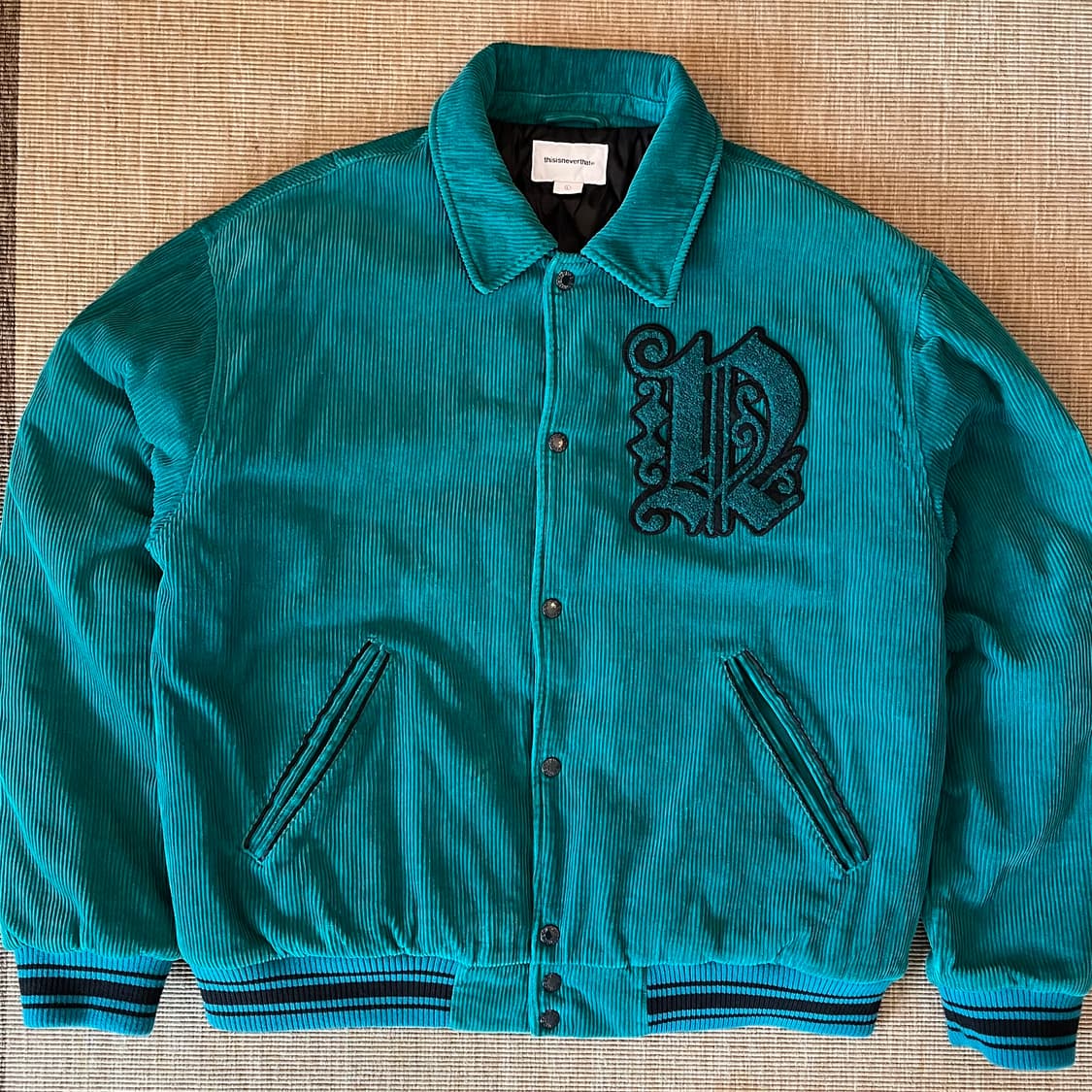 디스이즈네버댓 코듀로이 바시티 자켓 그린 상품이미지2