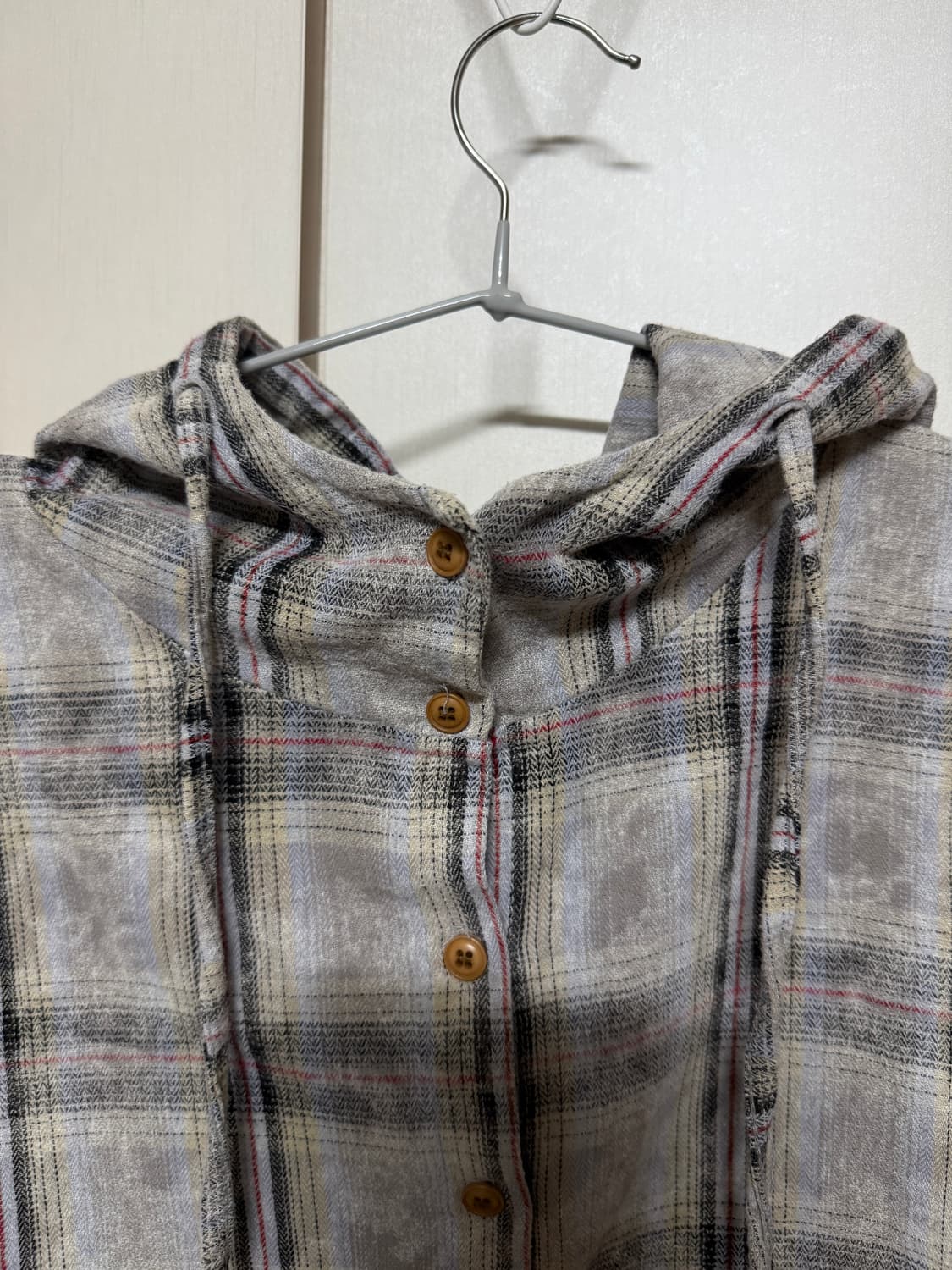 빈티지 워싱 체크 후드 셔츠 상품이미지3