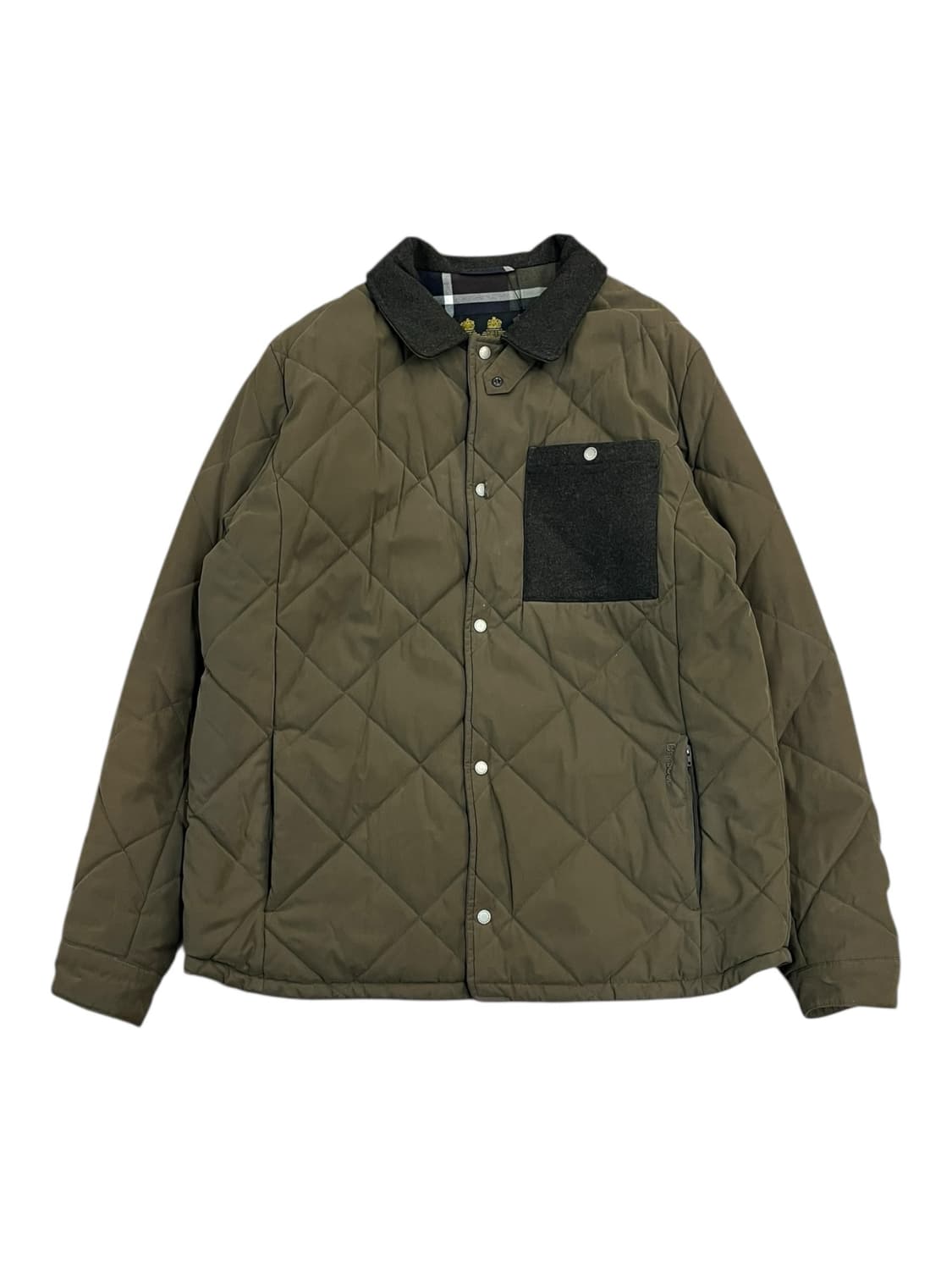 바버 카라 퀄팅 자켓 카키 L #csz2148 상품이미지3