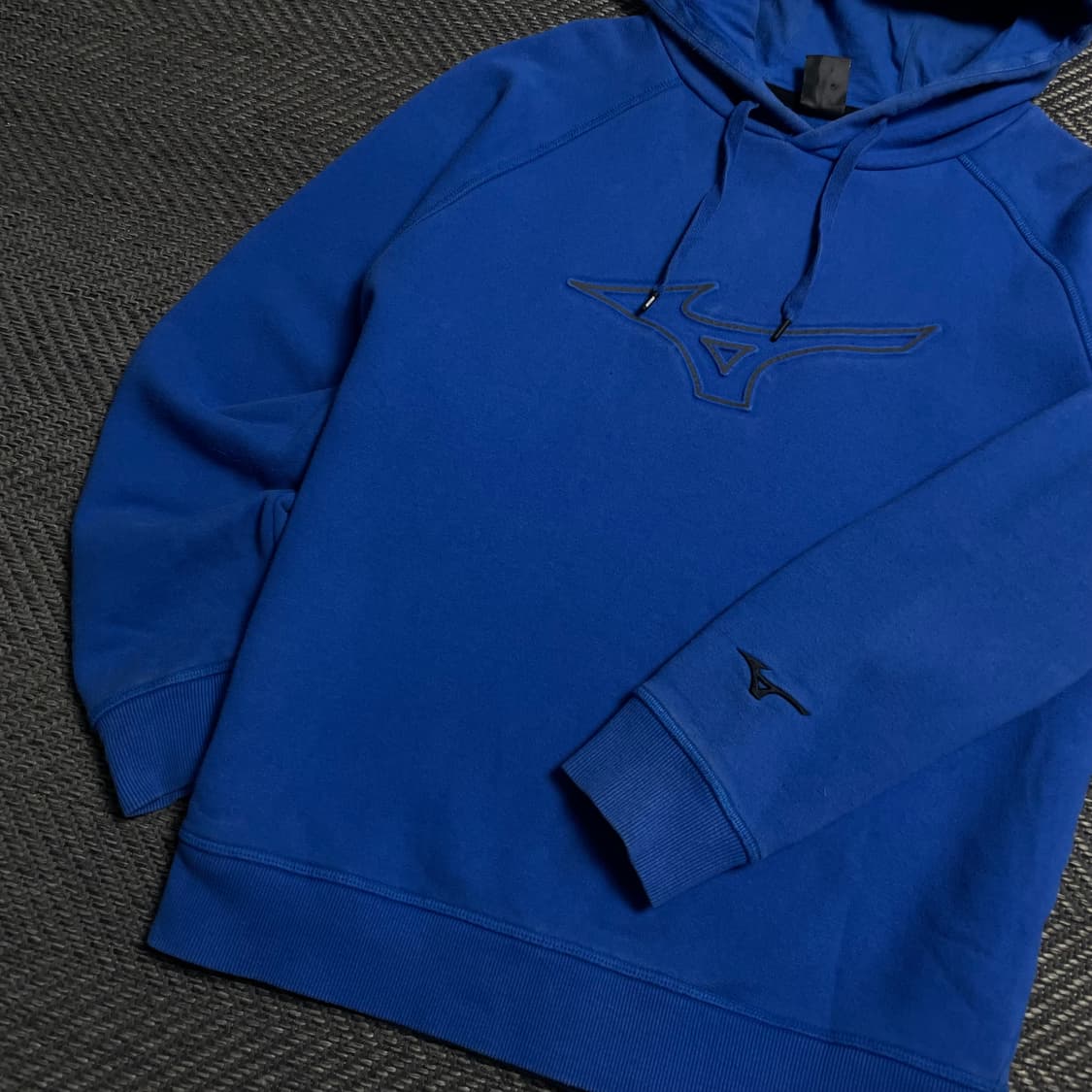 미즈노 올드스쿨 빅로고 후드 티셔츠 블루y 5387 상품이미지3