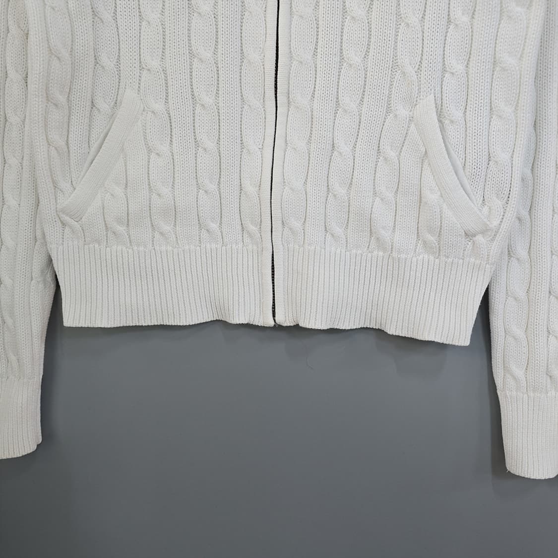 폴로 랄프로렌 꽈배기 케이블 집업 니트 가디건 M 상품이미지3