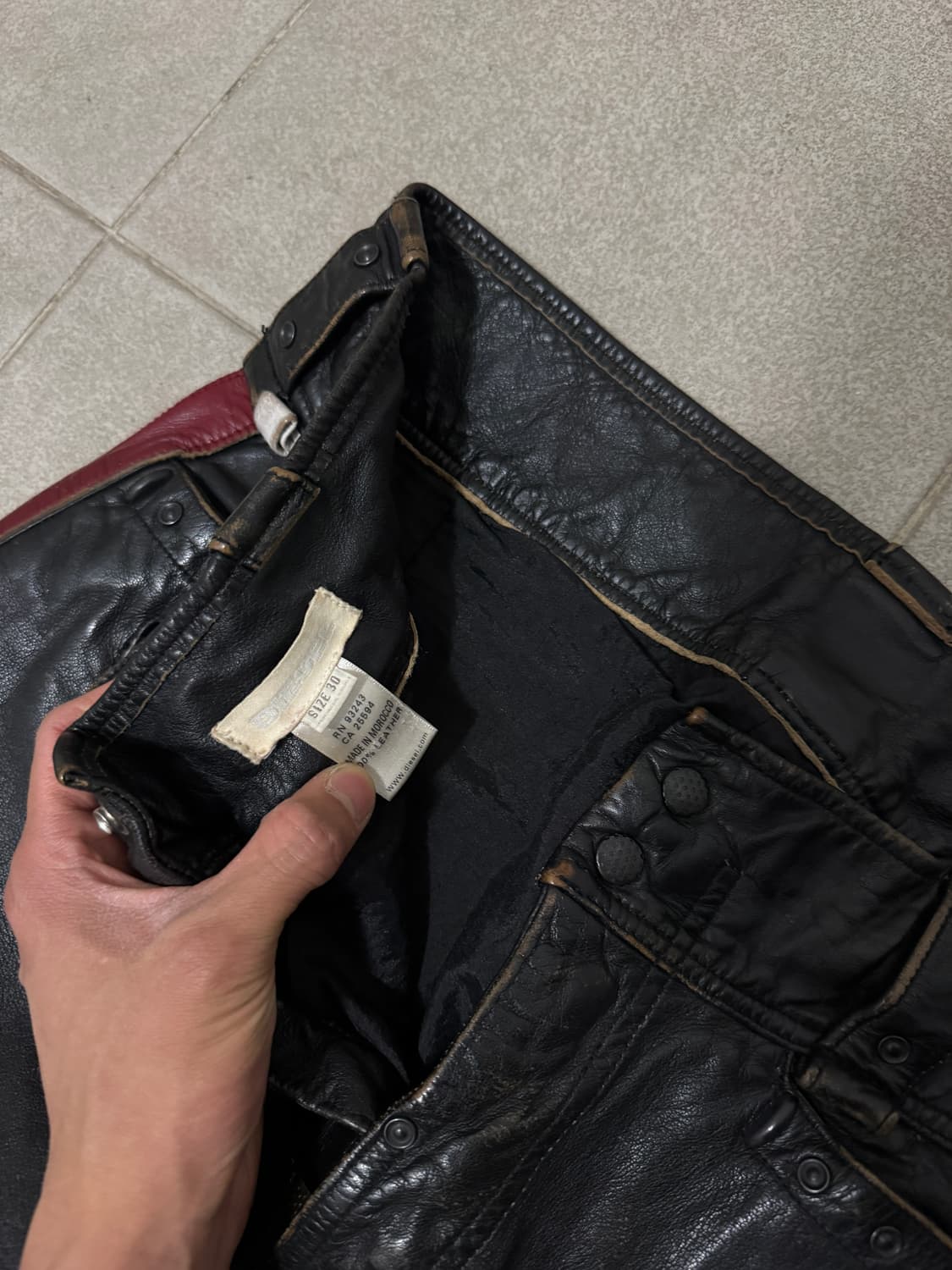 디젤 슬림 레더 팬츠 상품이미지7