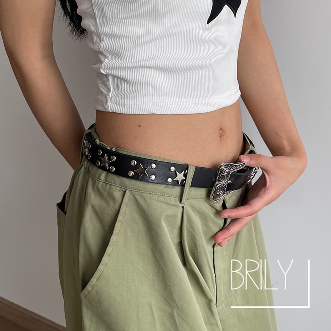 [Unisex] TULA 스타 별 스터드 클래식 웨스턴 가죽 벨트 상품이미지9