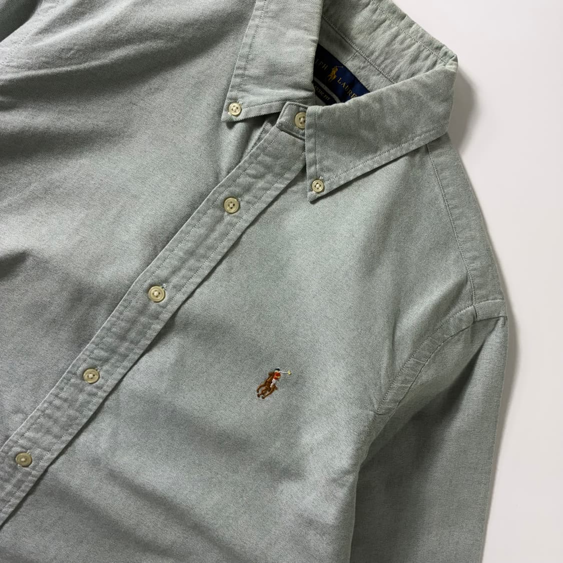 Polo  폴로 랄프로렌 자수 코튼 라이트 그린 옥스퍼드 셔츠 상품이미지3