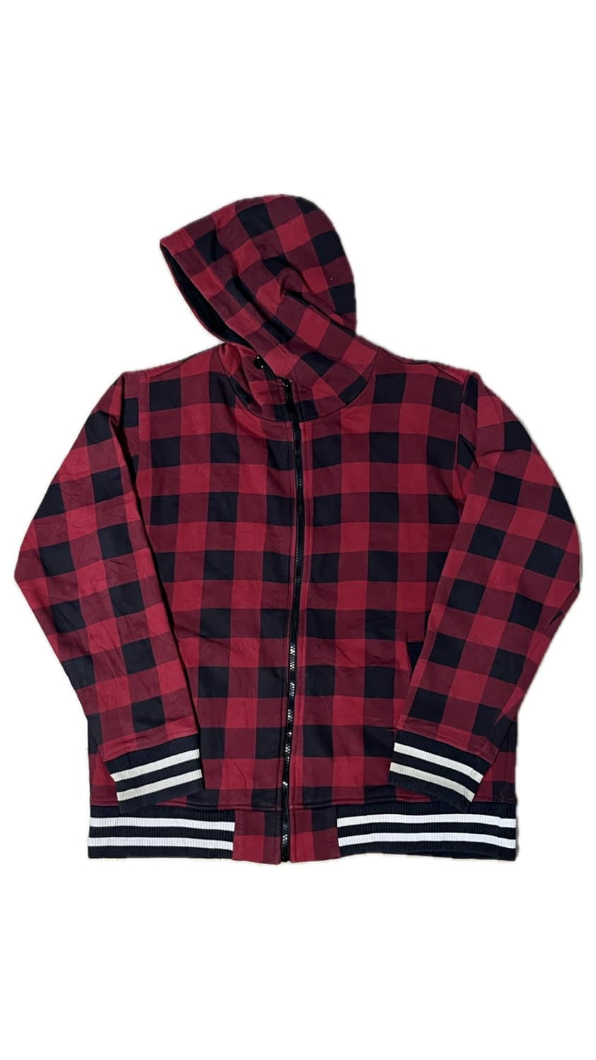 One after99 레드 체크 후드집업 상품이미지5