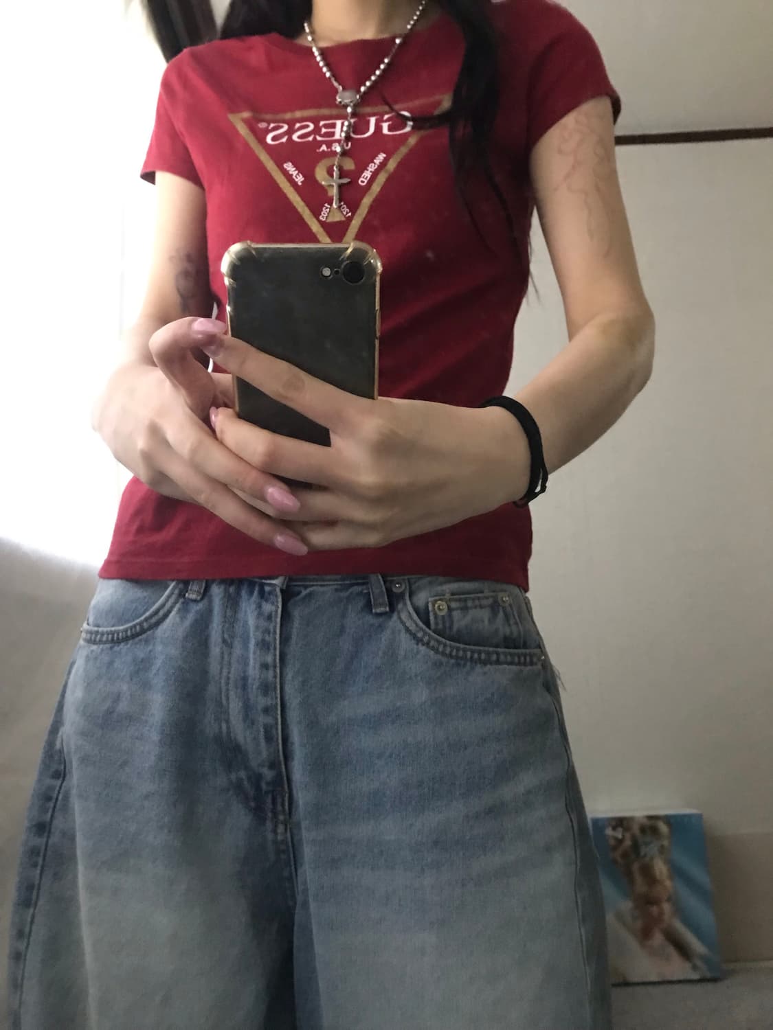 게스 딱붙핏 반팔티셔츠 상품이미지7