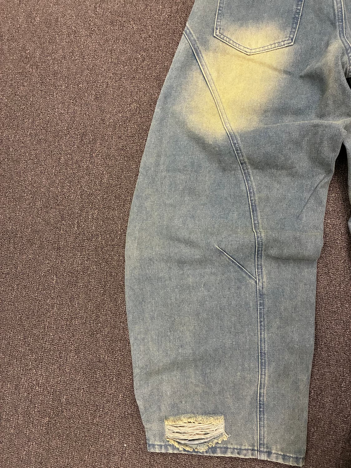 XS)Japanese vintage 여성 데미지 와이드 데님팬츠 상품이미지9