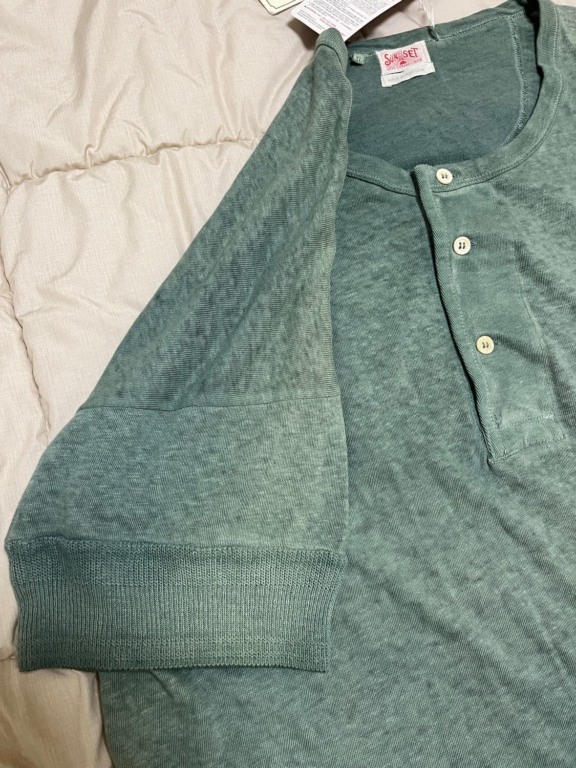 리바이스빈티지클로딩 LVC 선셋 선페이딩 반팔 헨리넥 XL사이즈 상품이미지4