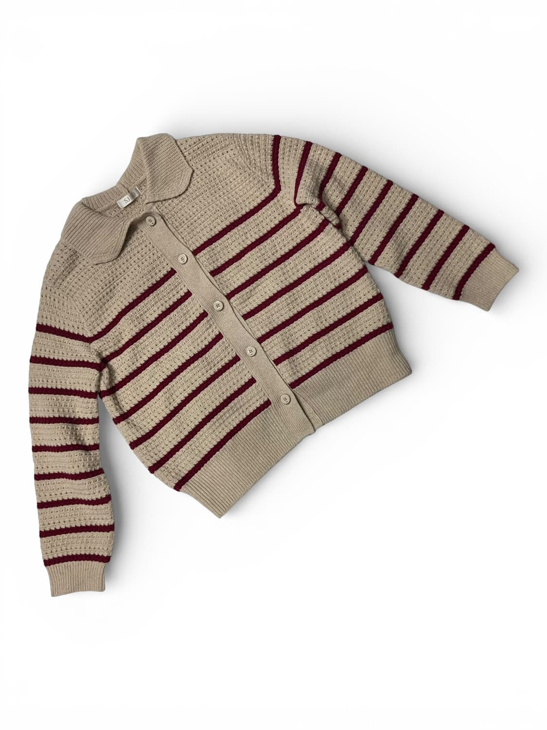 SJSJ 레드 스트라이프 니트 가디건 F 상품이미지3