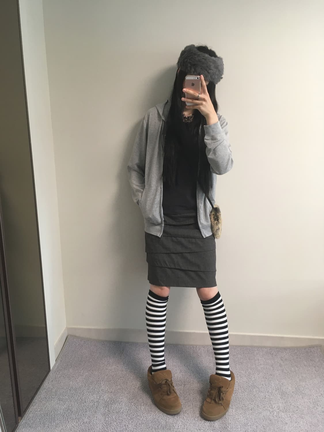 vintage zip up hoodie grey 상품이미지2