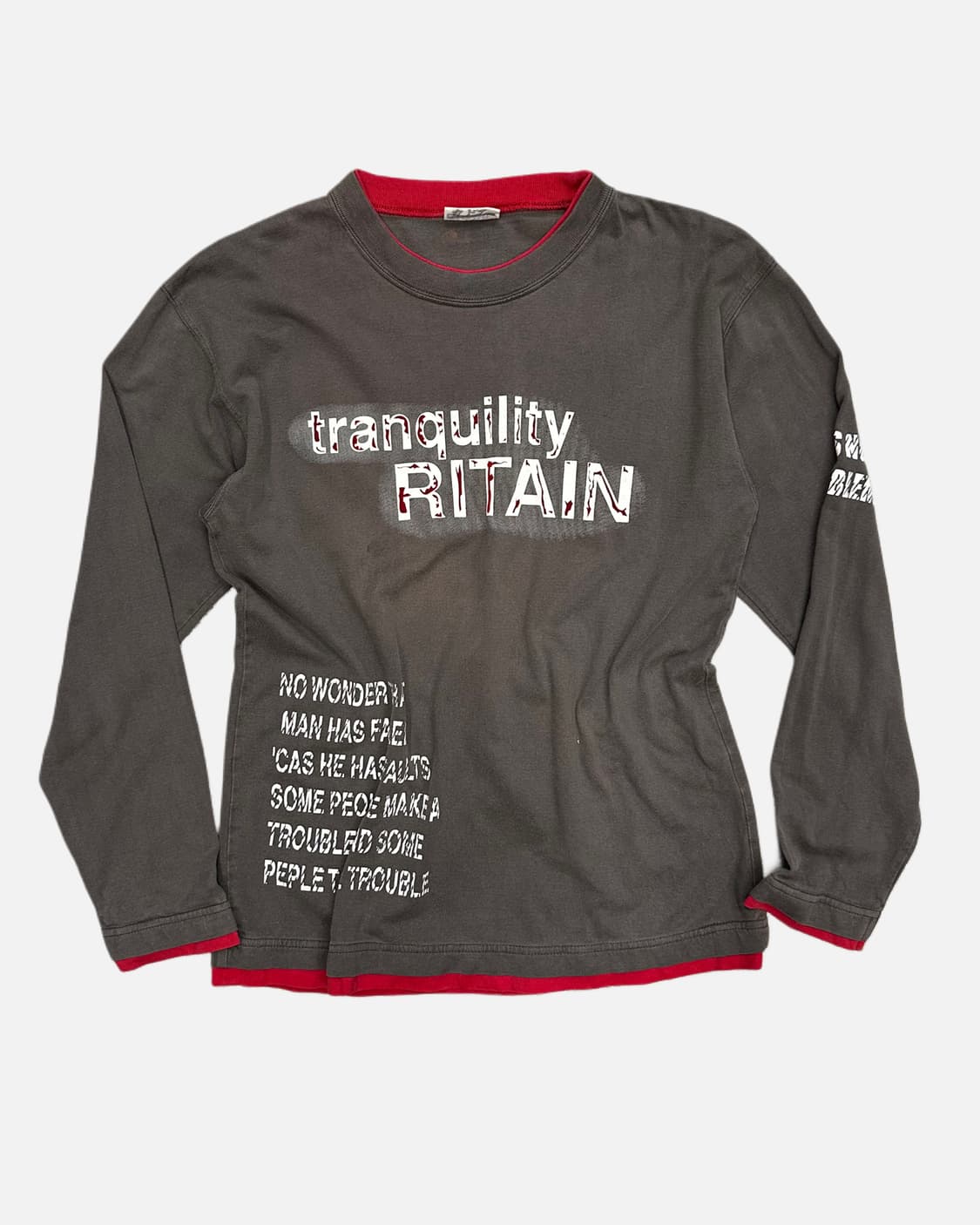 grunge lettering grey t-shirt 상품이미지1