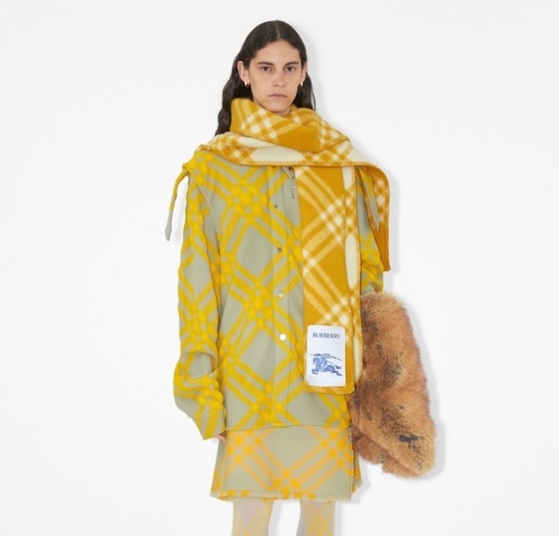 버버리 옐로우 체크 울머플러 남여공용 상품이미지7