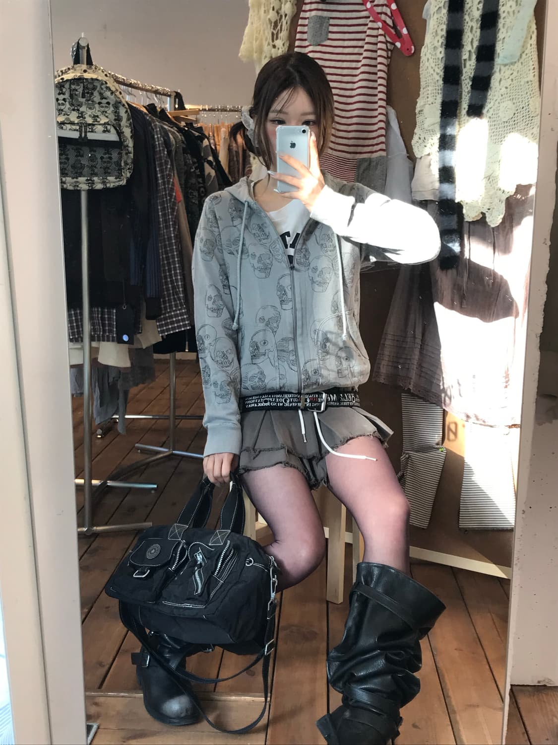 히스테릭글래머 스컬 후드집업 상품이미지1