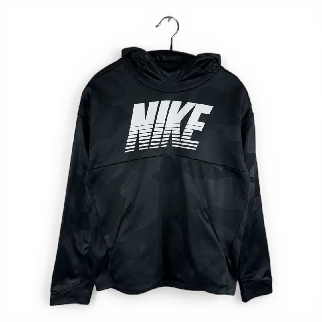 (L) 나이키 키즈/우먼스 카모 후드 티 블랙 상품이미지1