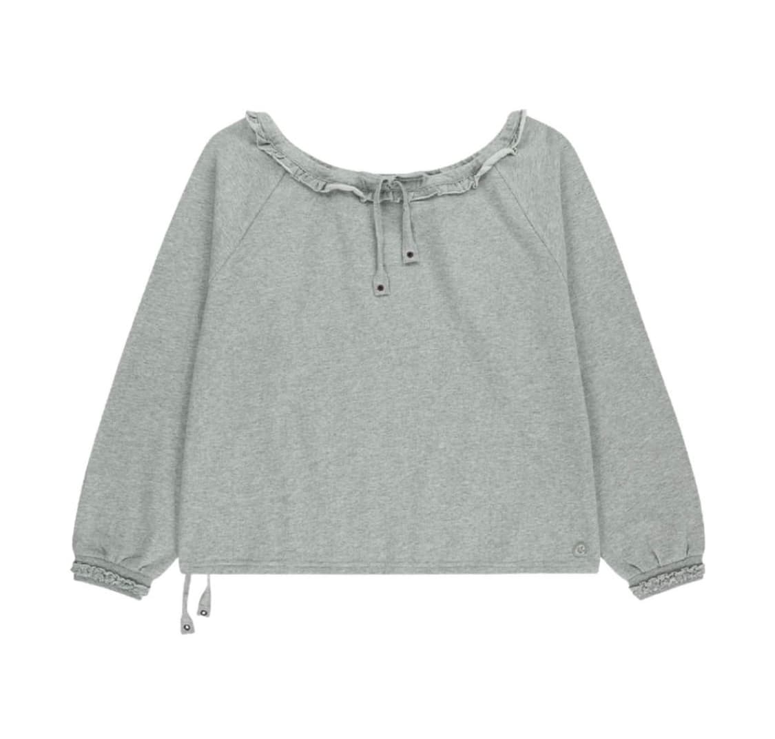 (1/새상품) 코이세이오 드로우 스트링 롱 슬리브 멜란지 그레이 상품이미지1