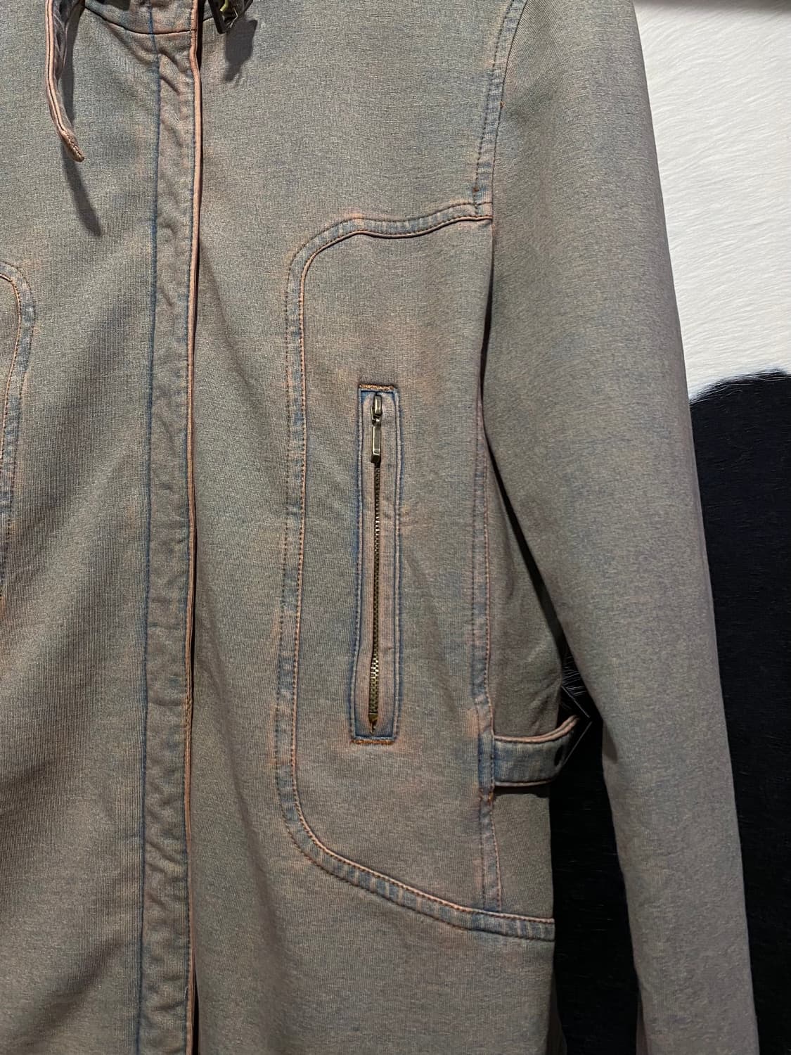 Japanese vtg 넥버클 워싱 하이넥 자켓 상품이미지3