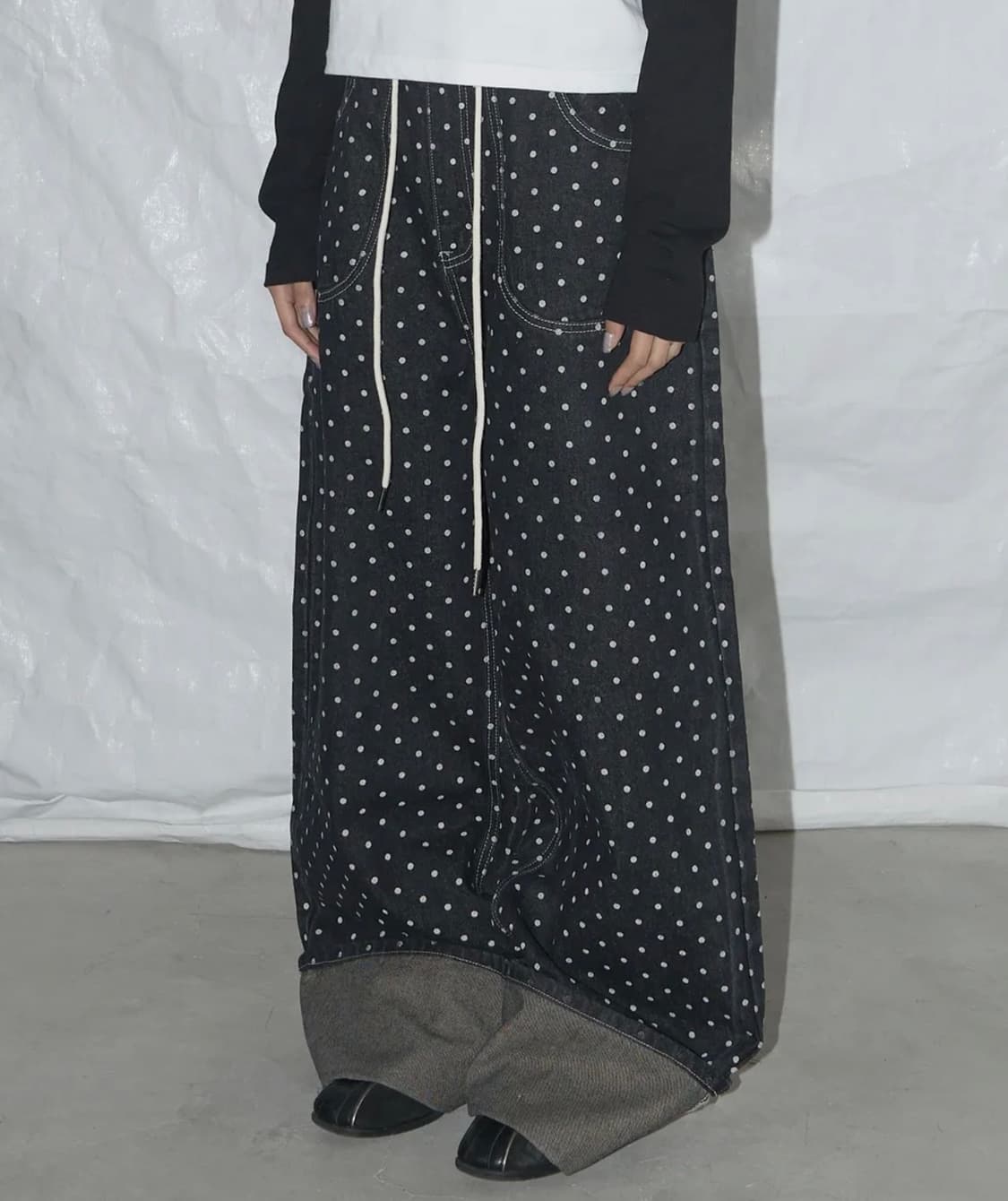 팬시클럽 스트링 도트 롤업 팬츠 2 상품이미지1