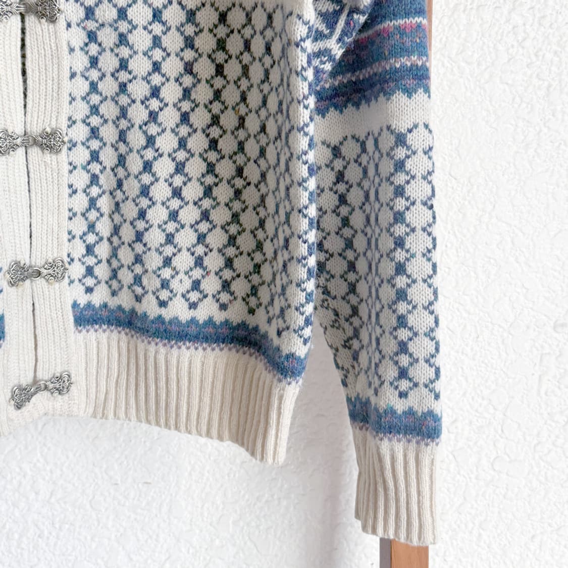 노르딕 블루 패턴 니트 가디건 상품이미지6