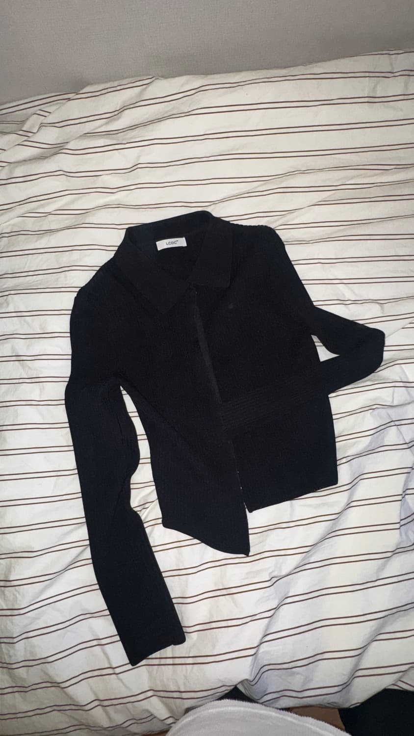 엘씨디씨 언발란스 니트 가디건 블랙 상품이미지5