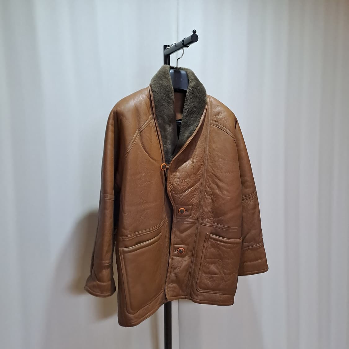 (택포) 양가죽 양털 브라운 무스탕 자켓 L B302 상품이미지3