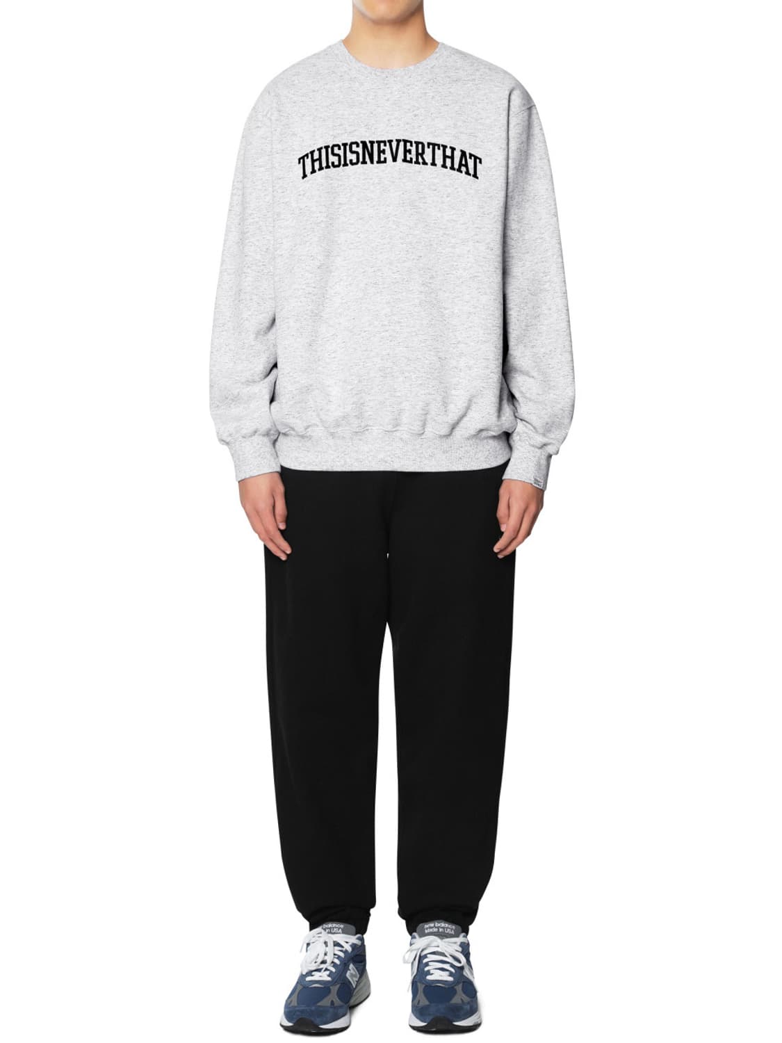 디스이즈네버댓 아치로고 크루넥 스웻셔츠 맨투맨 헤더 그레이 M 상품이미지4