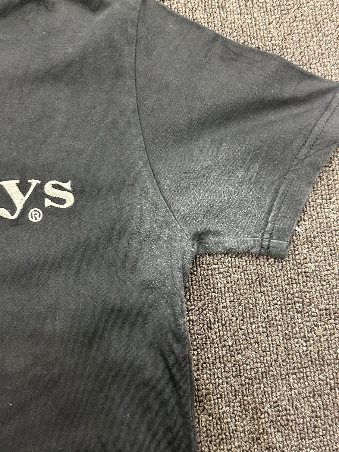 OS)Burberry vintage 여성 블랙 레터링 반팔 상품이미지3