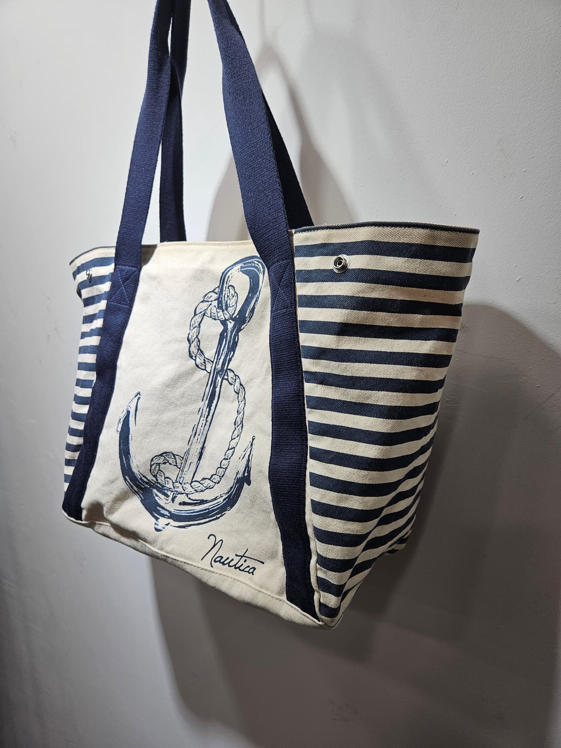 노티카 캔버스 숄더 스트라이프 토드백 상품이미지6