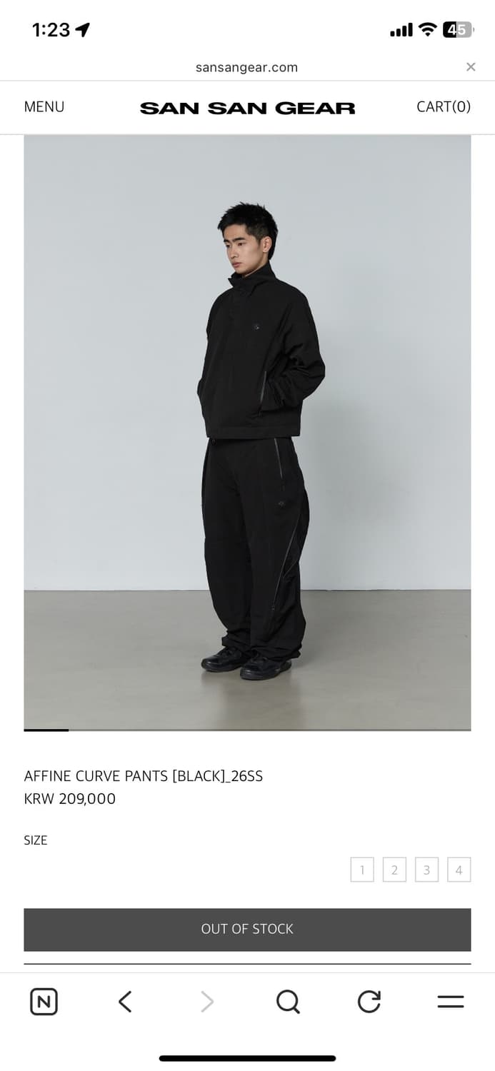 산산기어 어파인 커브 팬츠 블랙_26SS_Sansan Gear 상품이미지3