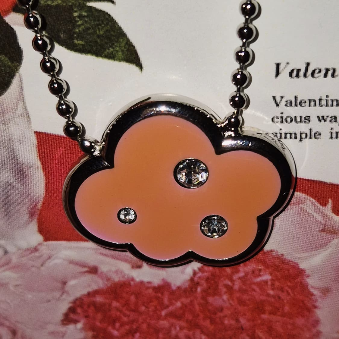 00s 프랑스 꾸레쥬 코랄 큐빅 구름 목걸이 상품이미지8