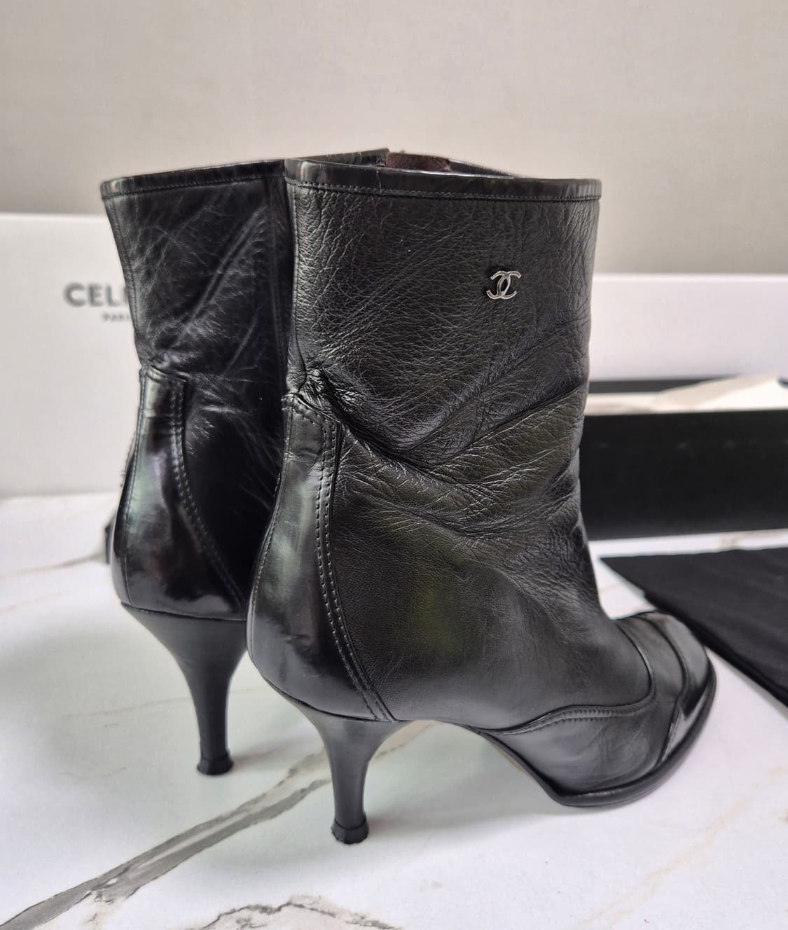 (정품) 샤넬 CC 로고 여성 앵클부츠 38 상품이미지5