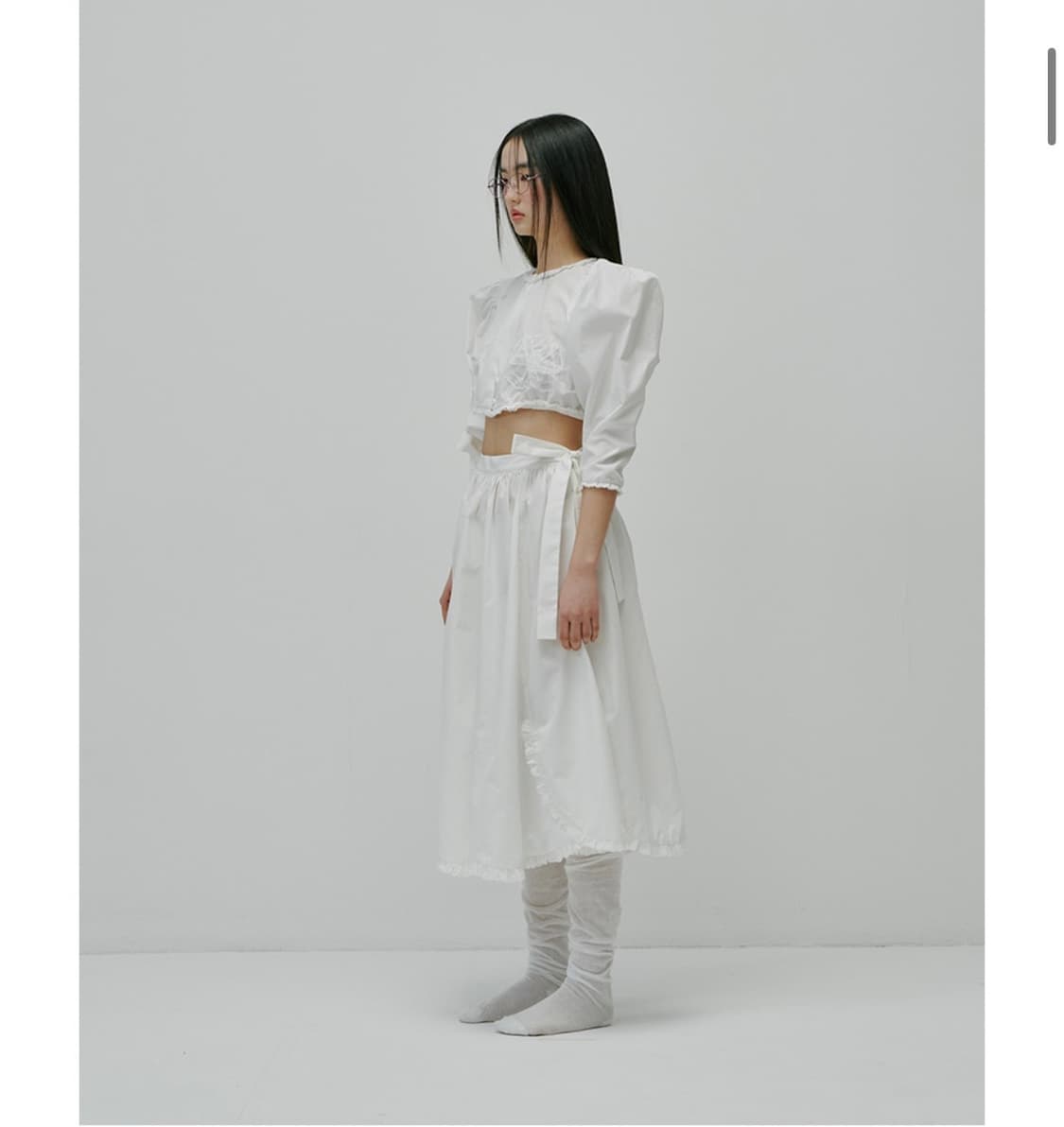 프레클 side bow scallop skirt 상품이미지2