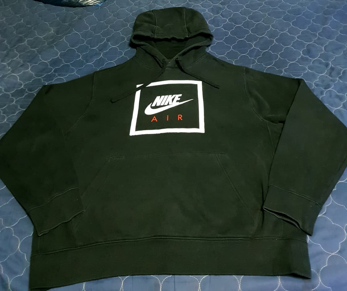 (해외판) 나이키 AIR5 박스로고 프린팅 풀오버 후드티 블랙 (L) 상품이미지1