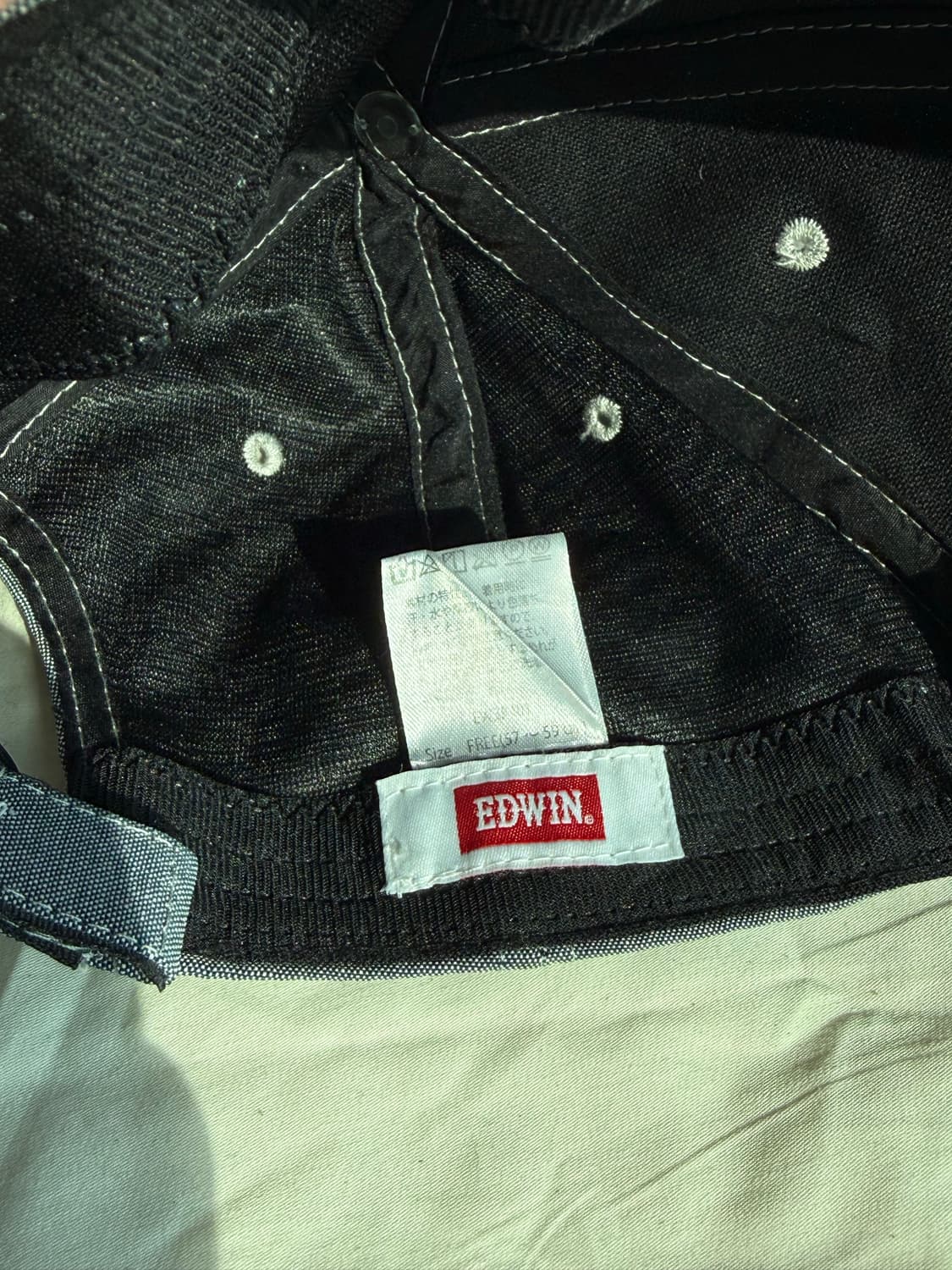 EDWIN 빈티지 워싱 볼캡 블루 데님 캡 상품이미지3