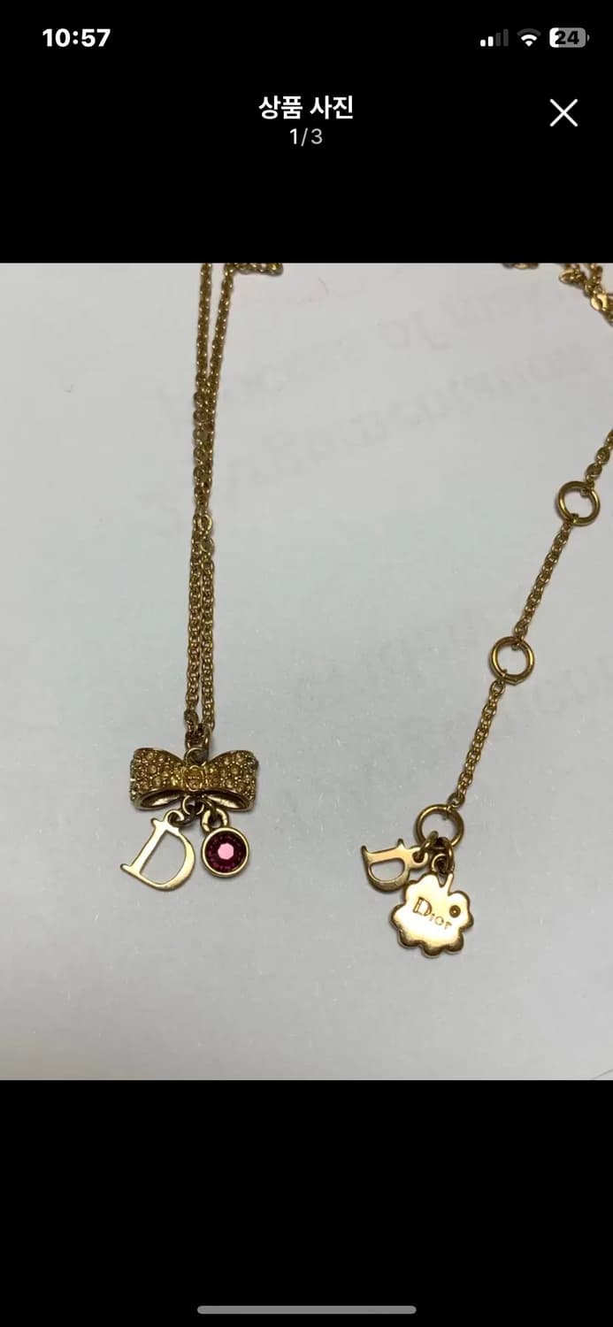 디올 빈티지 리본 큐빅 목걸이 / 샤넬 반지 팔찌 상품이미지1