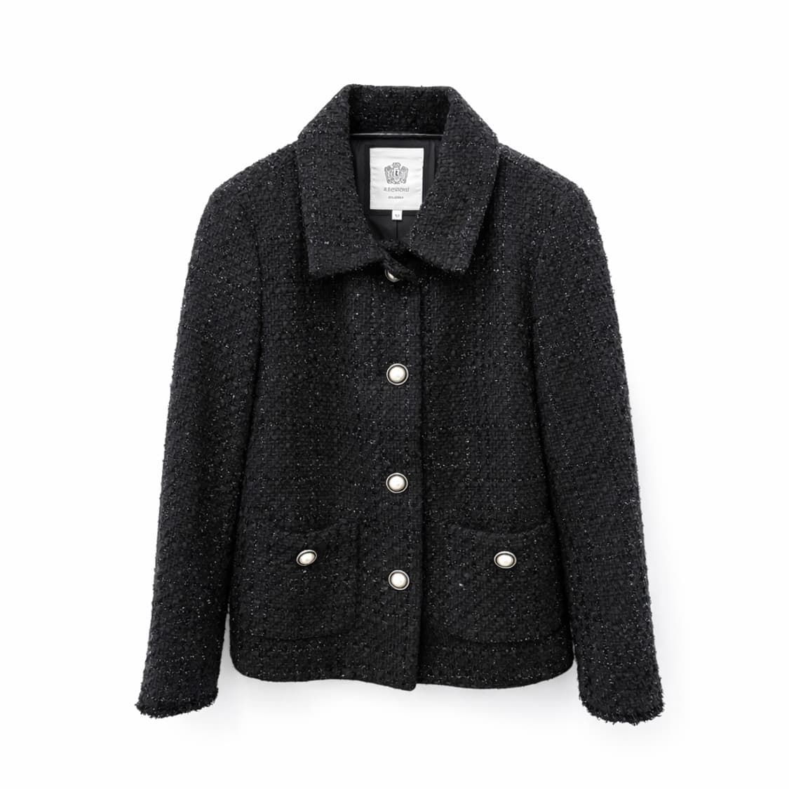 a.testoni 블랙 트위드 자켓 55사이즈 상품이미지1