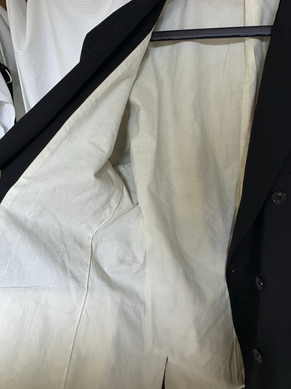 꼼데가르송 블랙 울 코튼 라이닝 더블 브레스티드 블레이저 상품이미지4