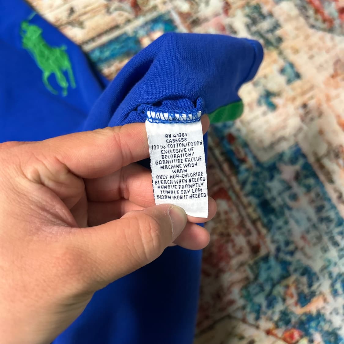 [L] 폴로 랄프로렌 블루 빅포니 카라 반팔 상품이미지5