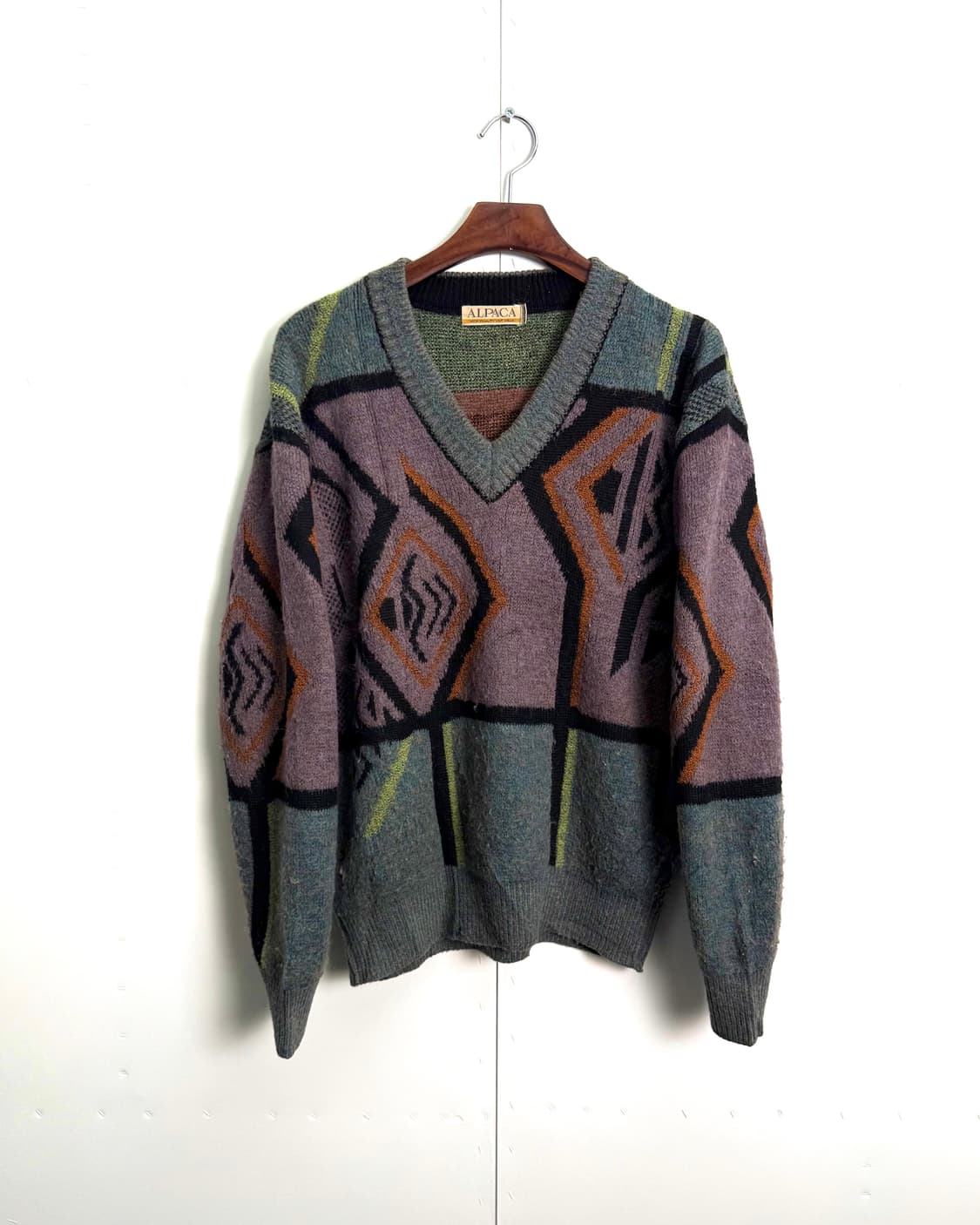 90s 빈티지 지오메트릭 아즈텍 니트 상품이미지1