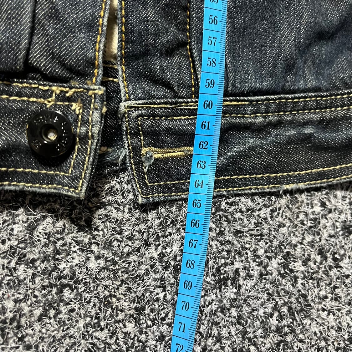 빈티지 데님 자켓 레더 카라 상품이미지9