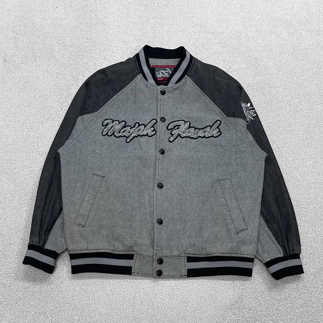 마자플라바 스펠 로고 데님 바시티 자켓 상품이미지1